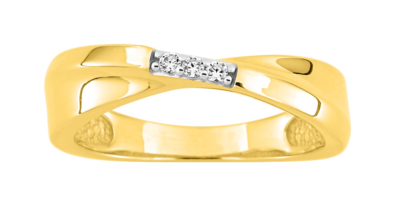 Bague Oxydes de Zirconium plaqué or