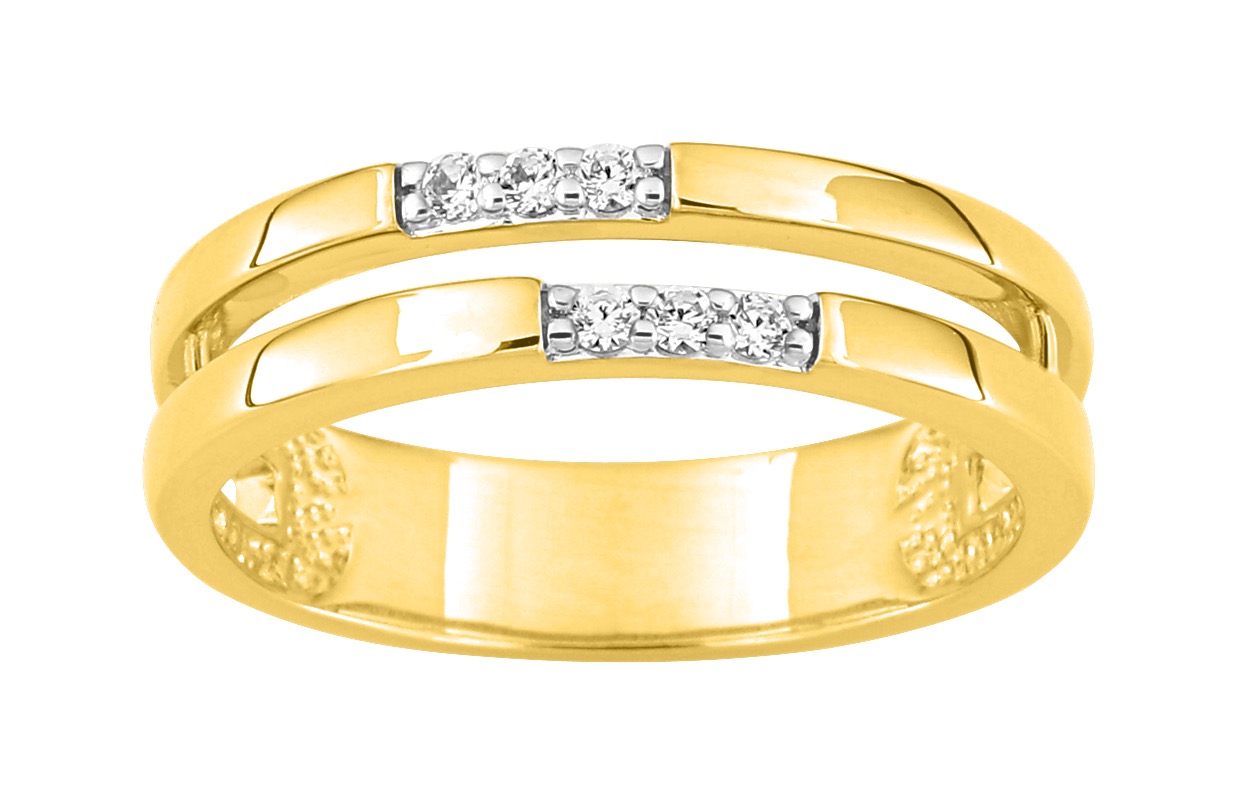 Bague Oxydes de Zirconium plaqué or