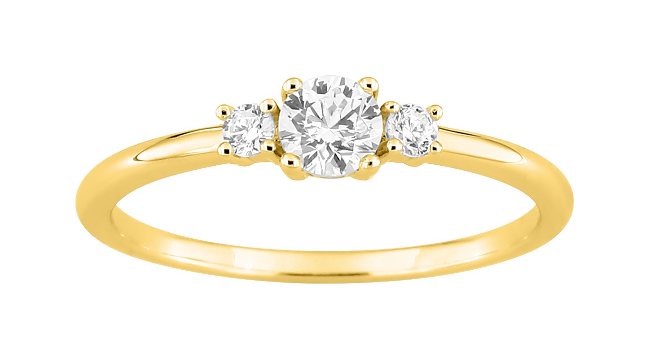 Bague Oxydes de Zirconium plaqué or