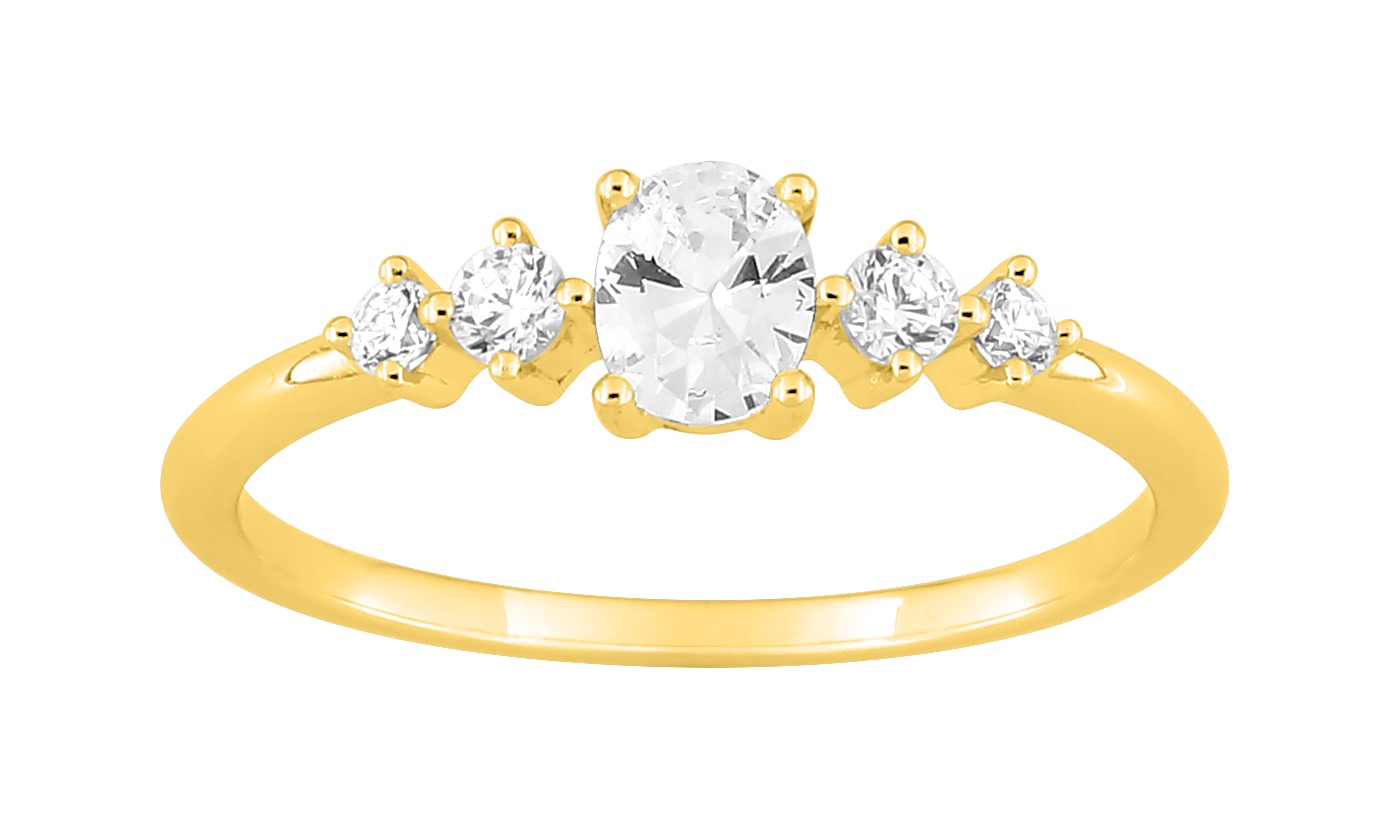 Bague Oxydes de Zirconium plaqué or