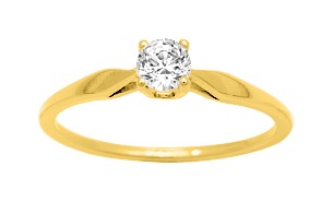 Bague Oxydes de Zirconium plaqué or