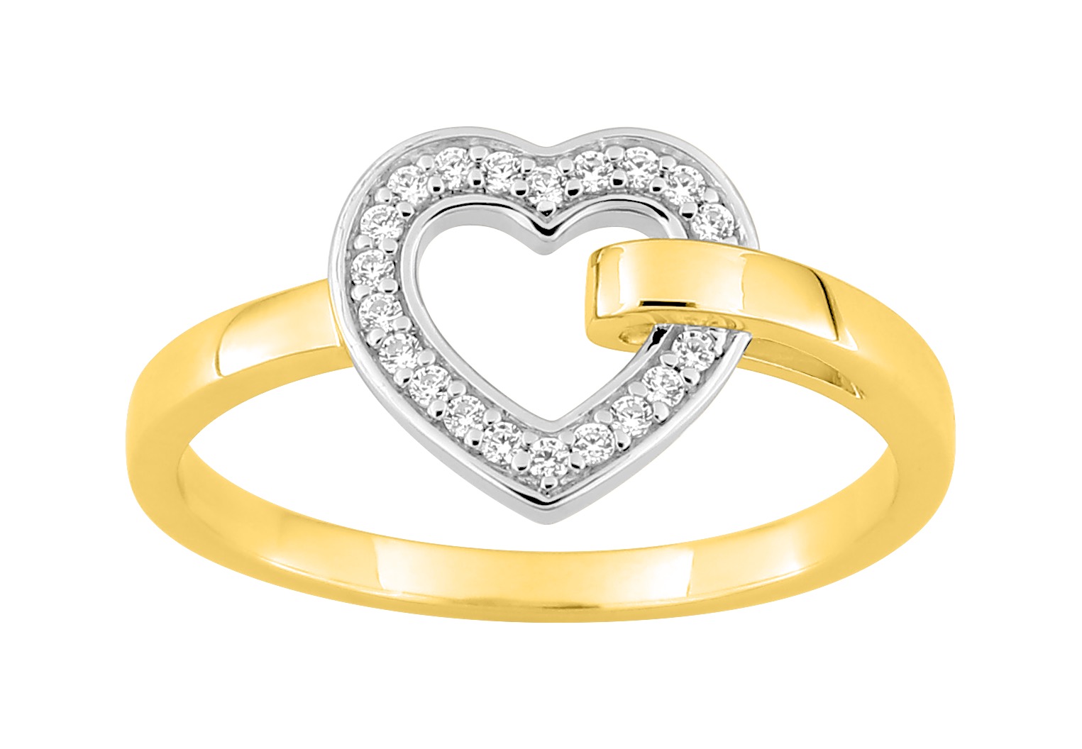 Bague Oxydes de Zirconium plaqué or
