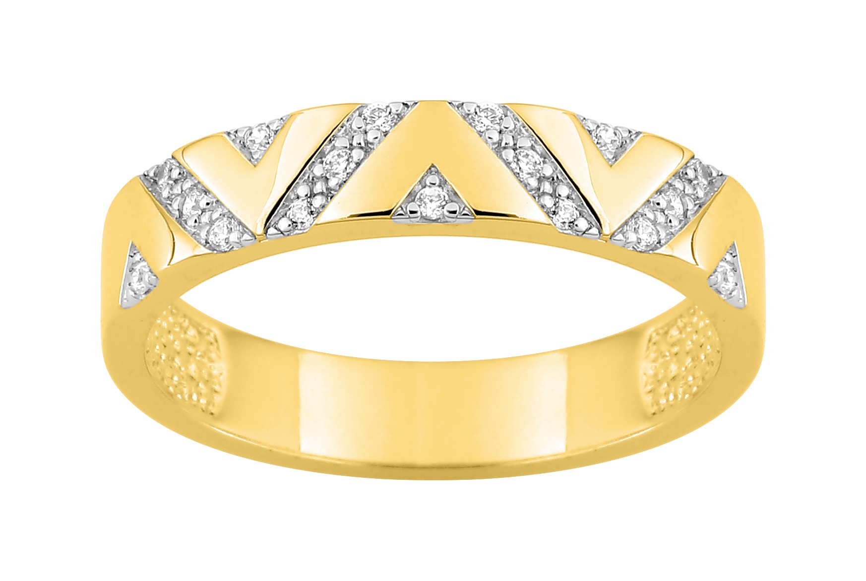Bague Oxydes de Zirconium plaqué or