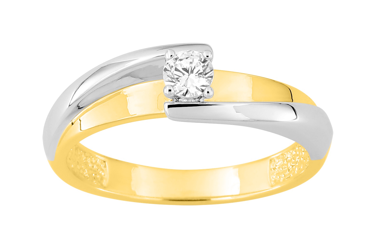 Bague Oxydes de Zirconium plaqué or