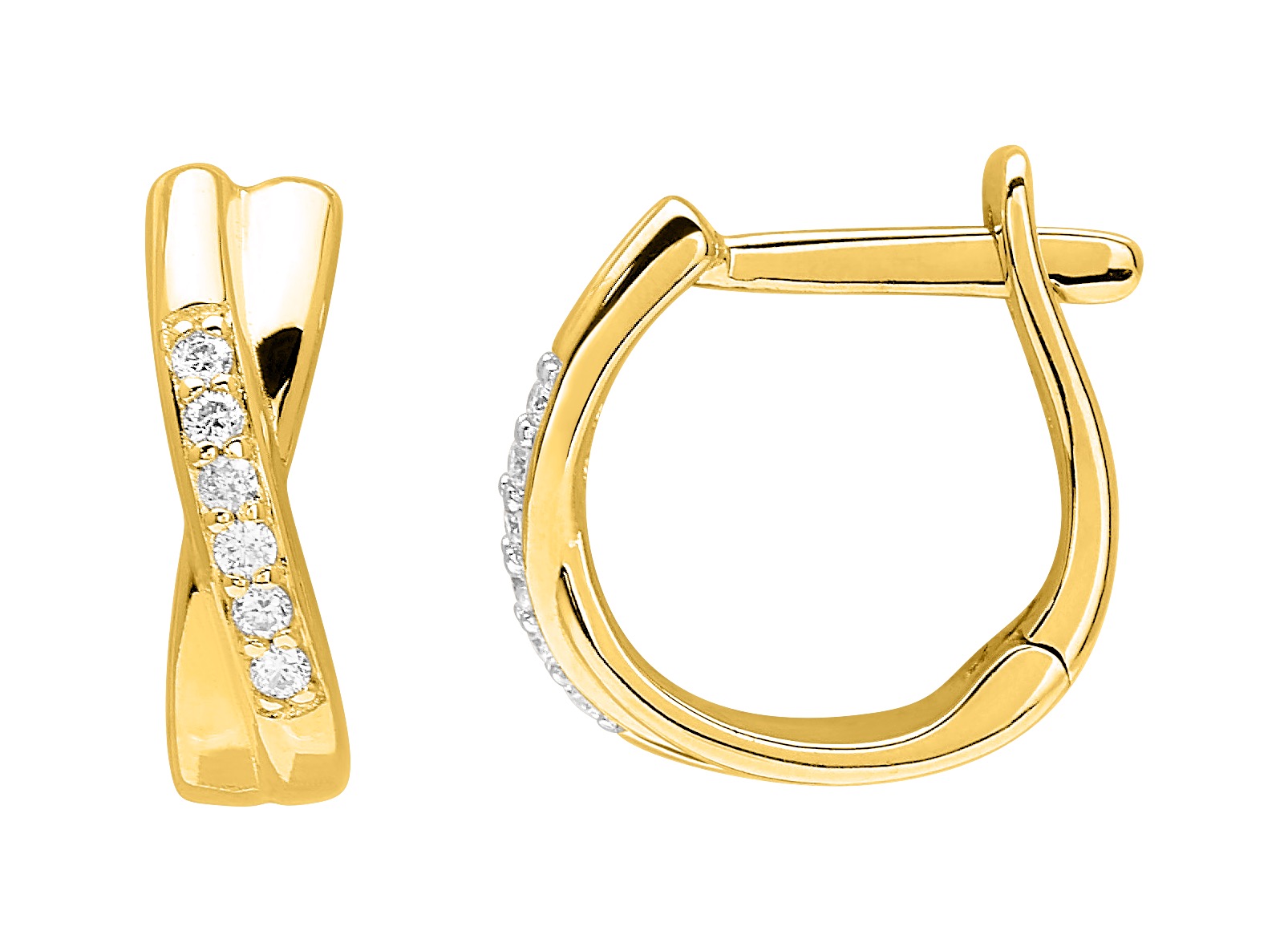 Boucles d\'oreilles Diamant 0.08 ct GH-P1 Or 18 Carats
