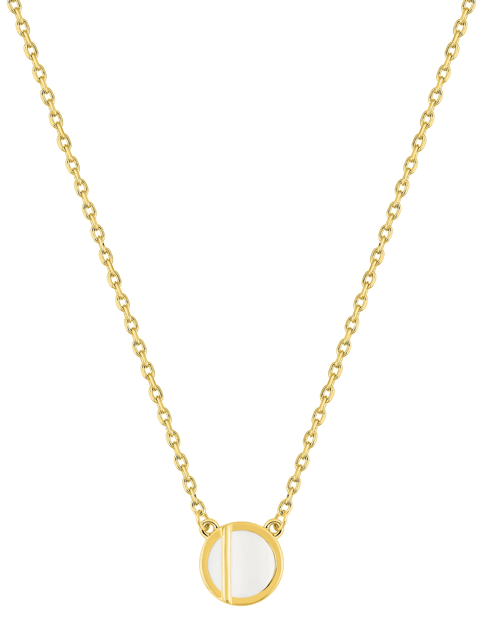 Collier plaqué Or Laqué blanc