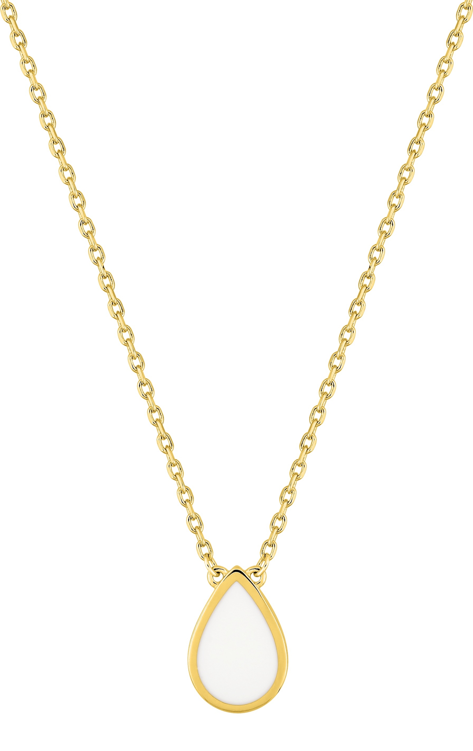 Collier plaqué Or Laqué ivoire