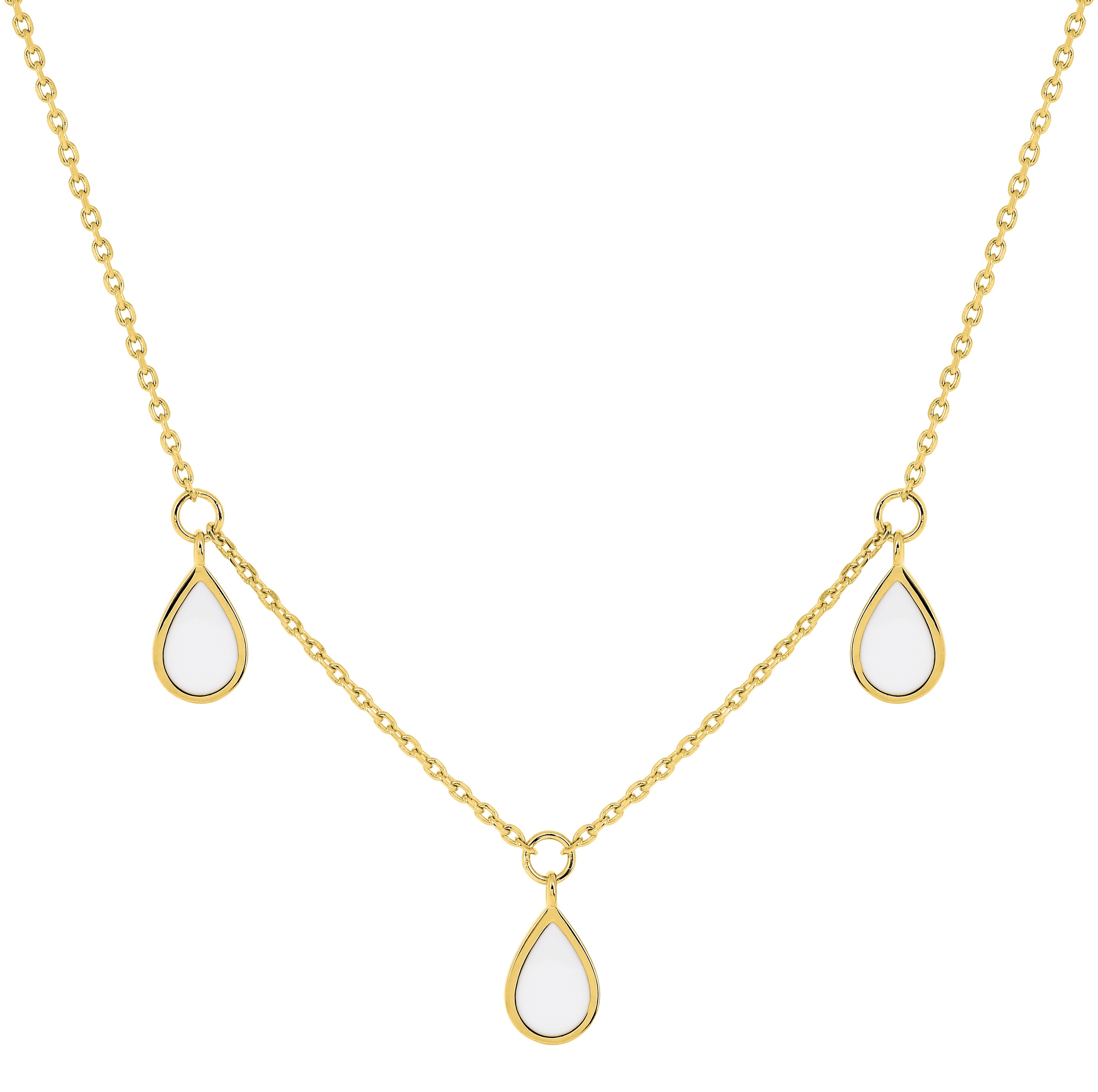 Collier plaqué Or Laqué ivoire