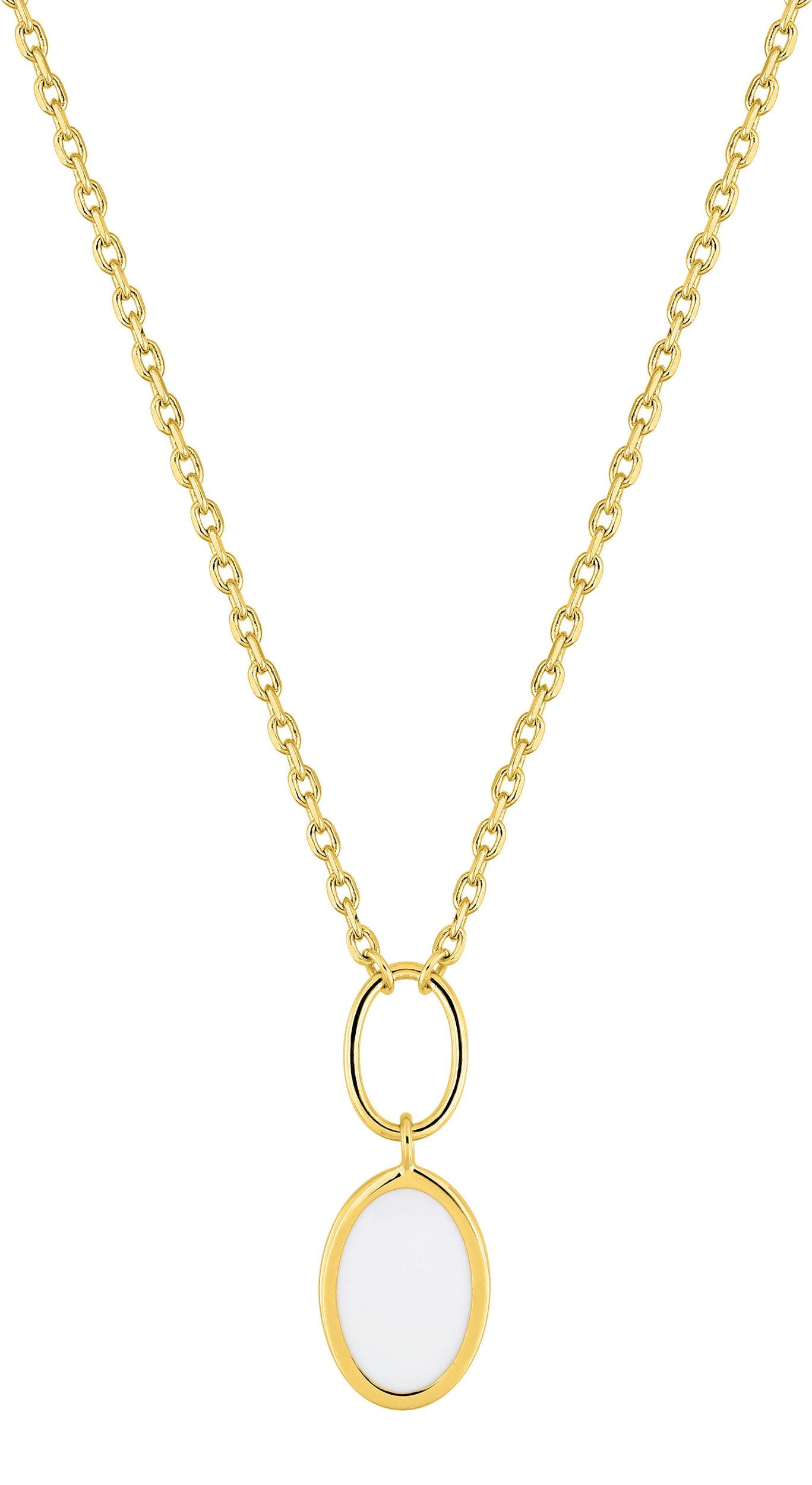 Collier plaqué Or Laqué ivoire