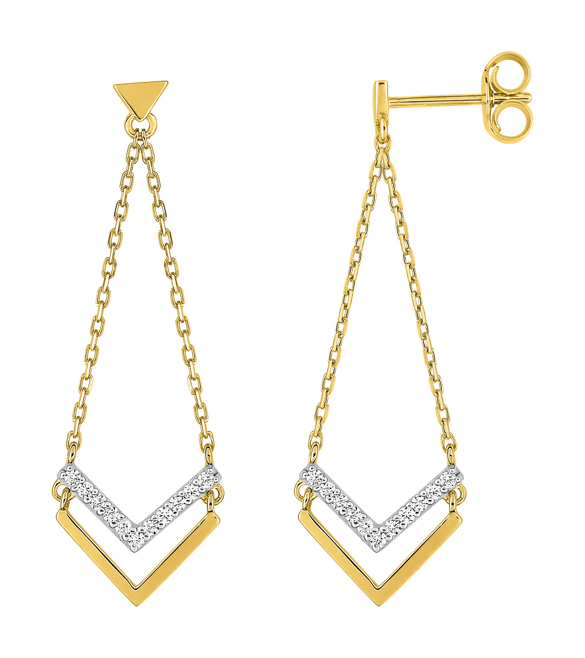 Boucles d\'oreilles Or 18 Carats & Rhodium