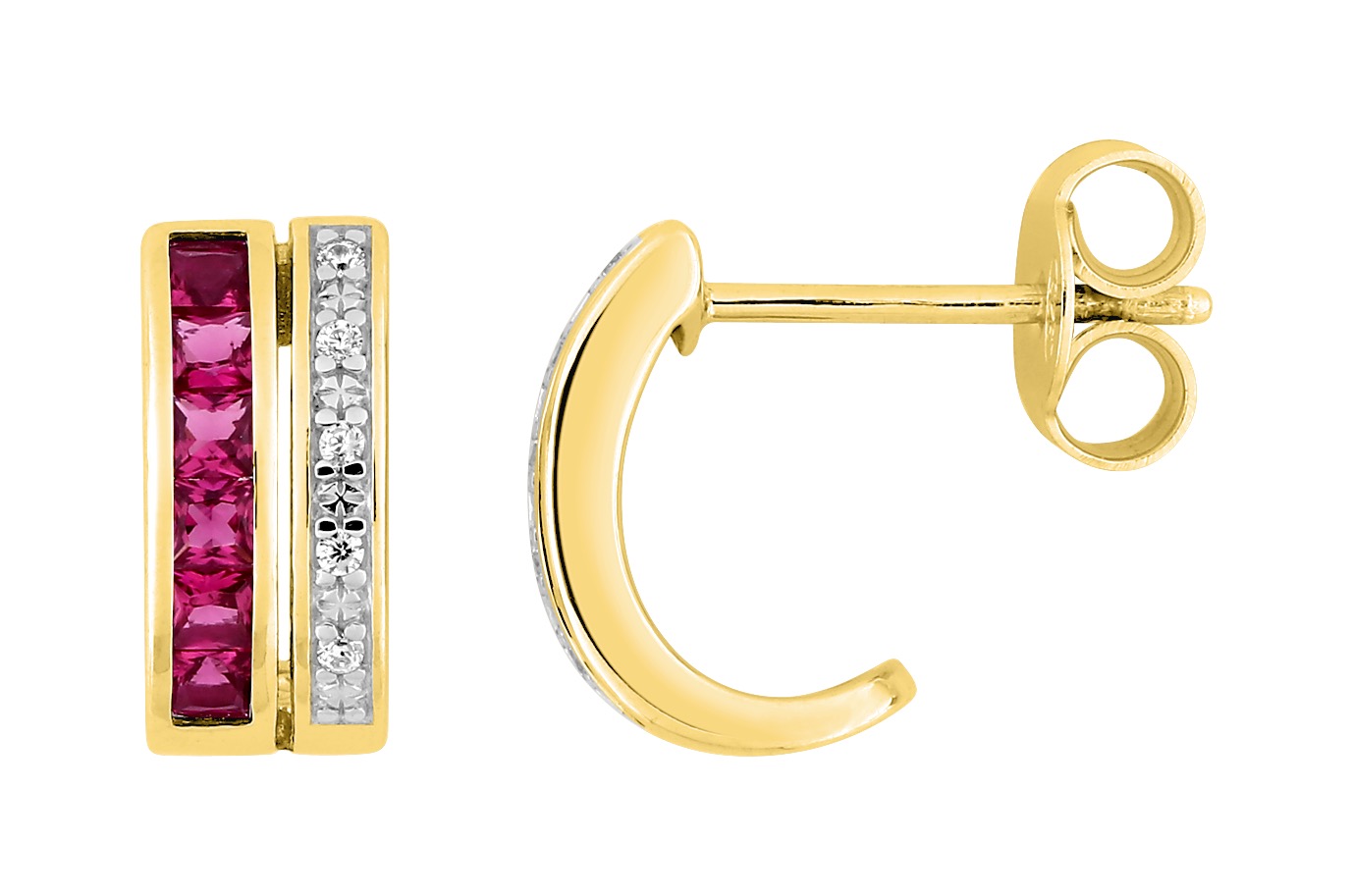 Boucles D\'oreilles Oxydes de Zirconium & Rhodium plaqué Or