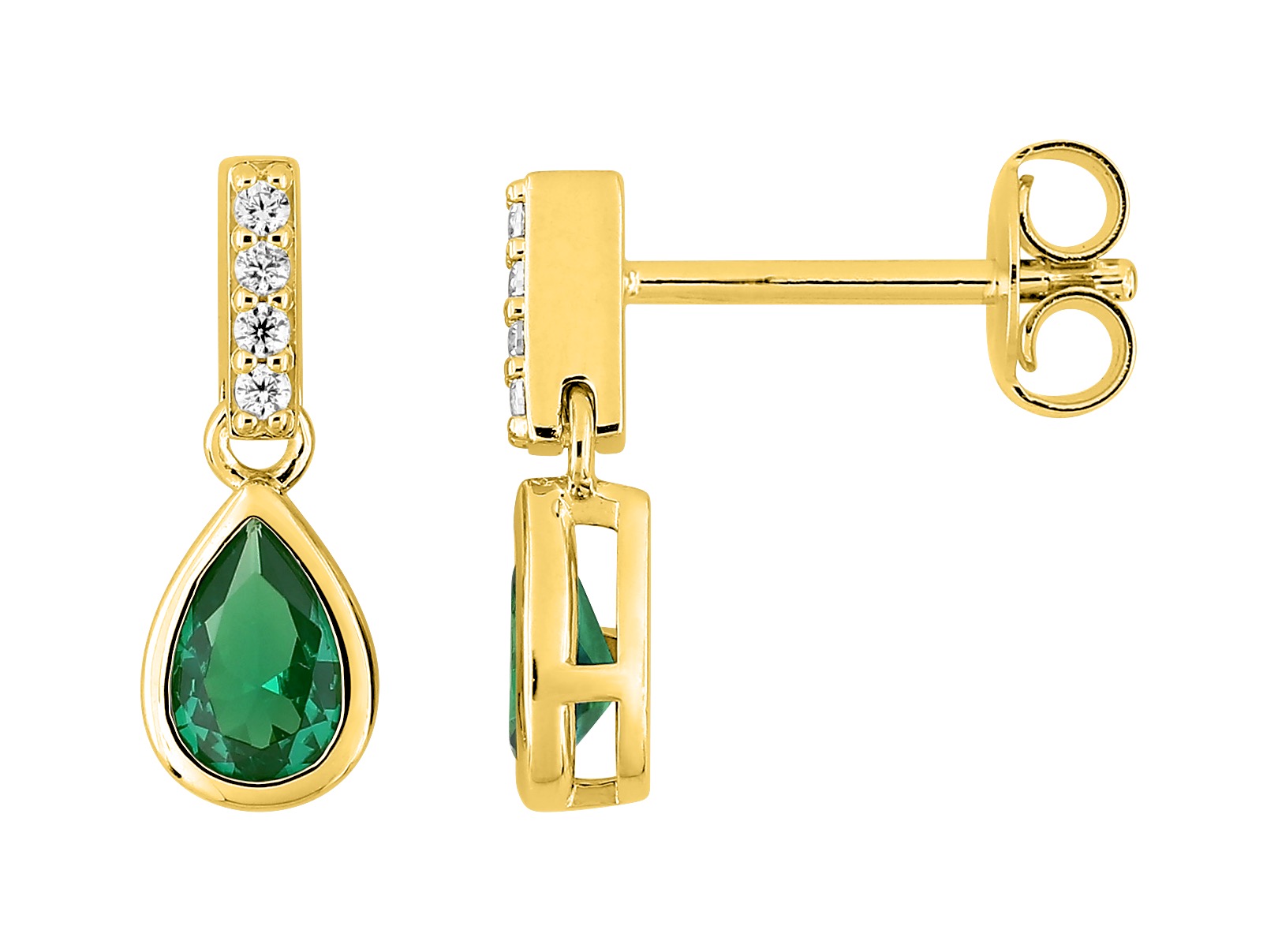 Boucles D\'oreilles Oxydes de Zirconium & Rhodium plaqué Or