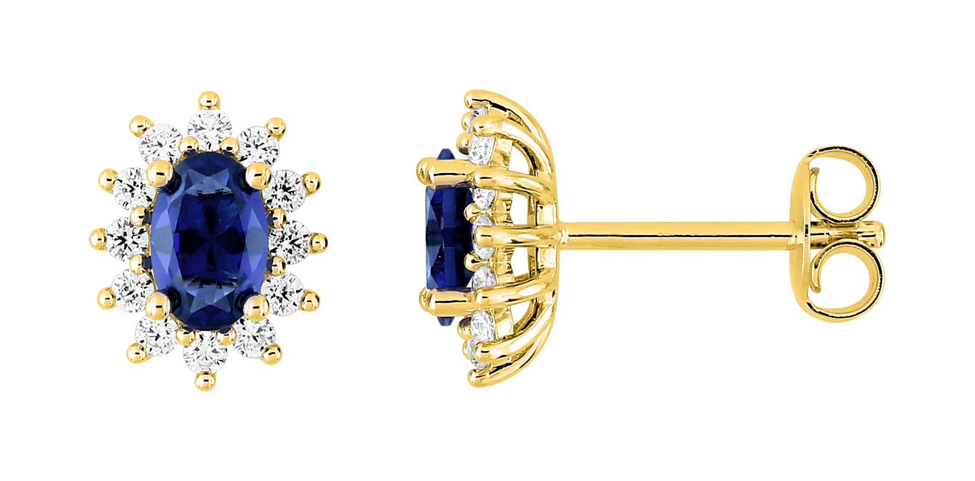 Boucles D\'oreilles Oxydes de Zirconium & Rhodium plaqué Or