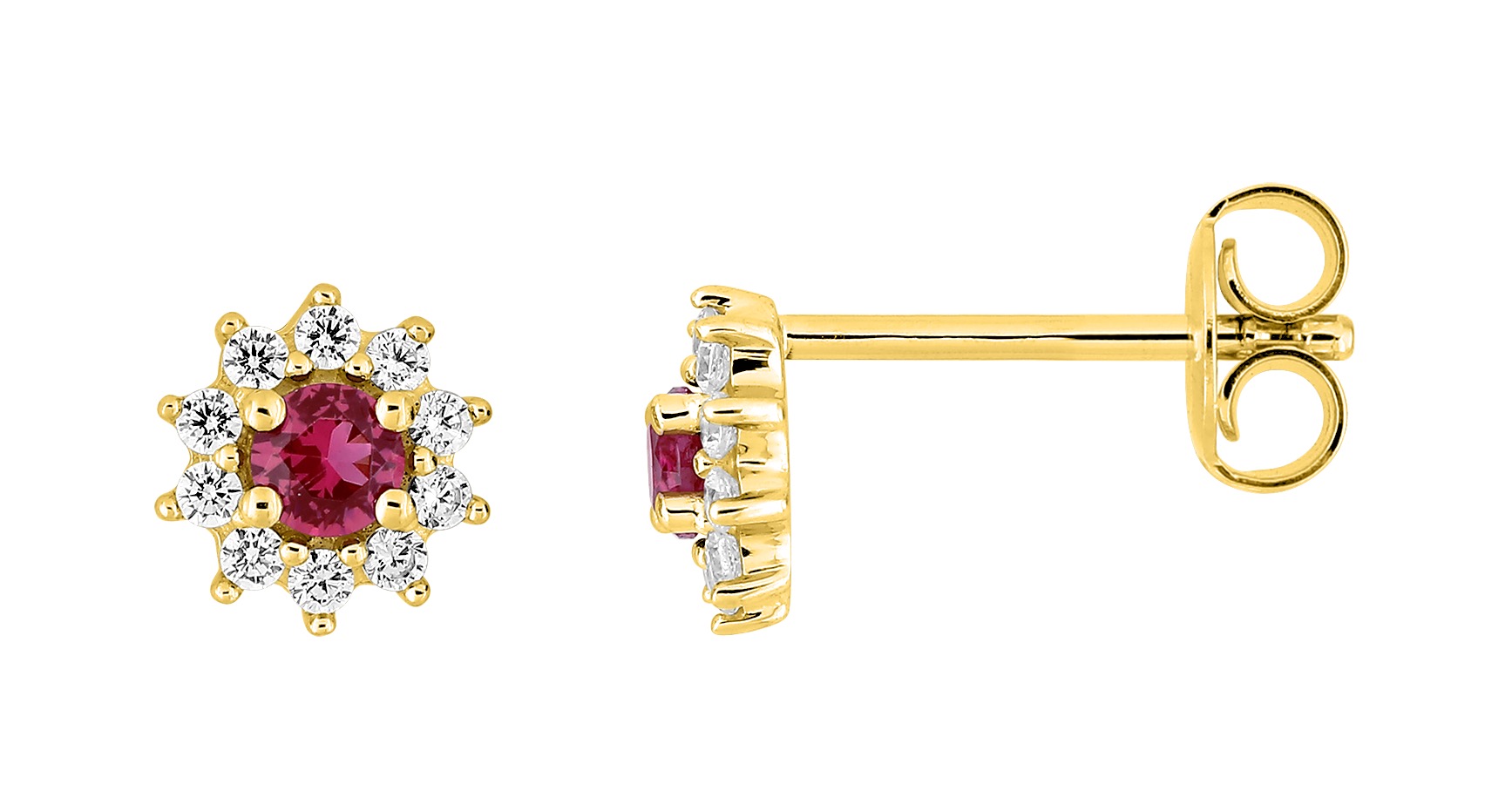 Boucles D\'oreilles Oxydes de Zirconium plaqué Or