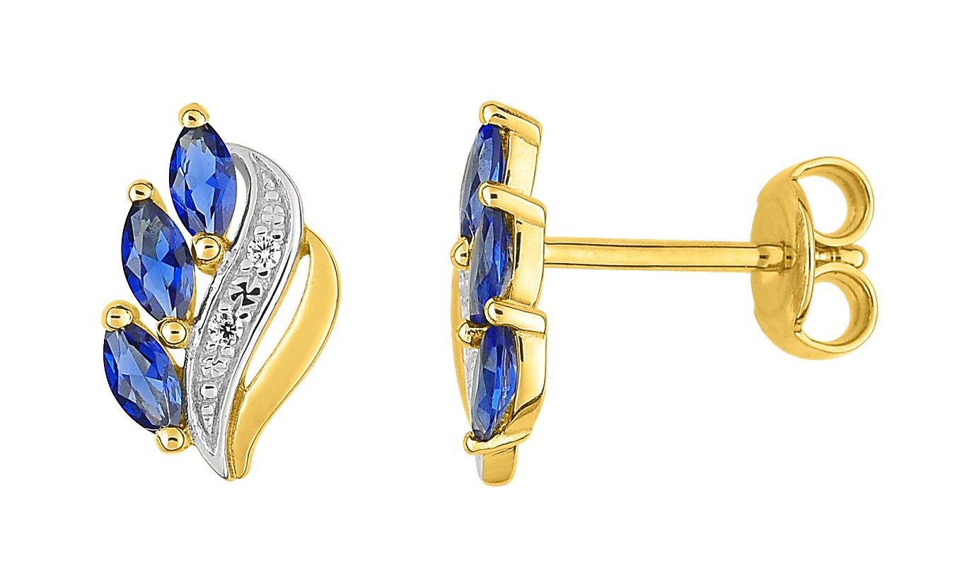 Boucles D\'oreilles Oxydes de Zirconium & Rhodium plaqué Or
