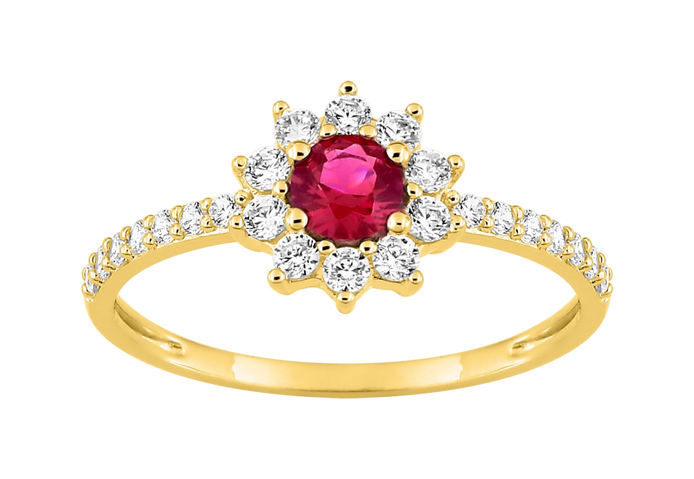 Bague Oxydes de Zirconium plaqué Or