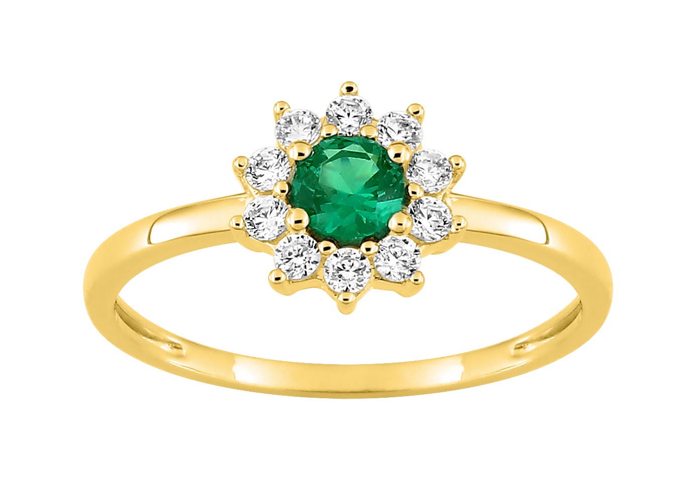 Bague Oxydes de Zirconium plaqué Or