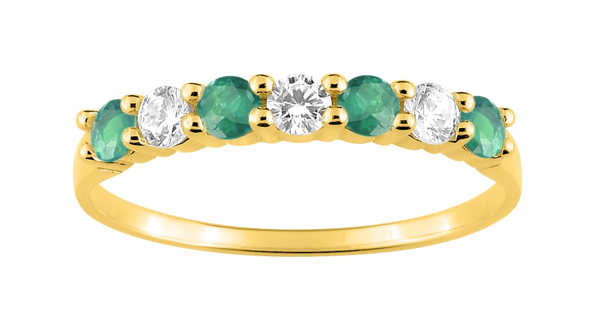 Bague Oxydes de Zirconium plaqué Or