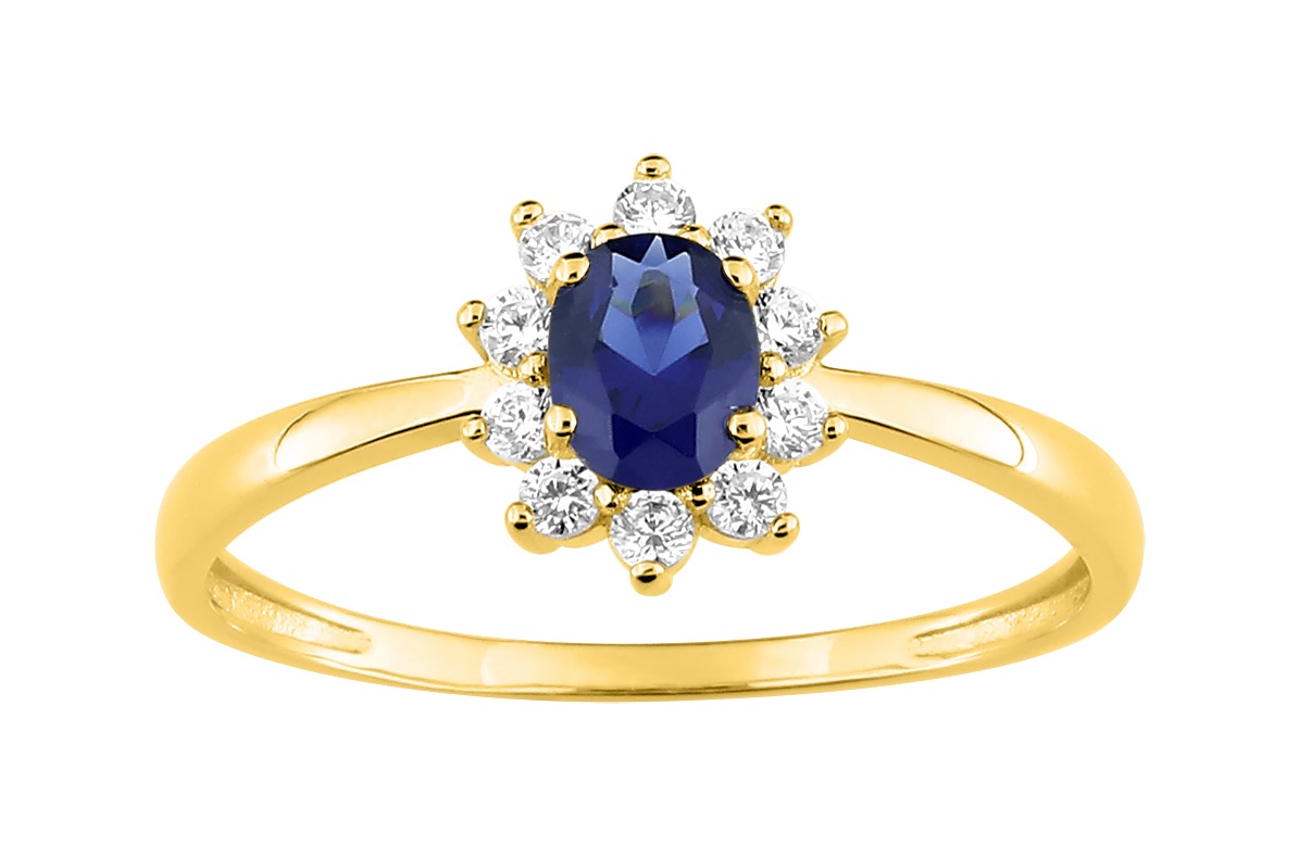 Bague Oxydes de Zirconium plaqué Or