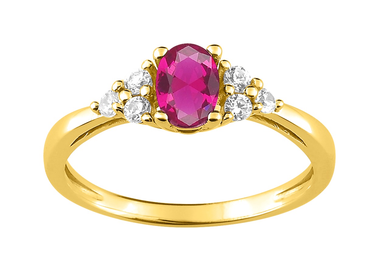 Bague Oxydes de Zirconium plaqué Or