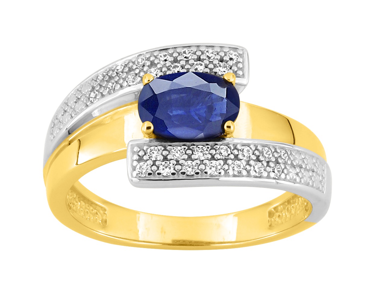 Bague Oxydes de Zirconium plaqué Or