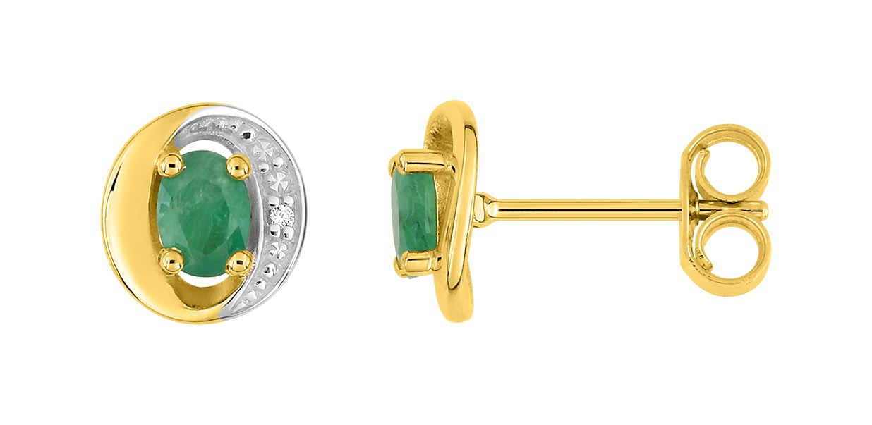 Boucles d\'oreilles Diamant 0.01ct GH-P1 Or 18 Carats