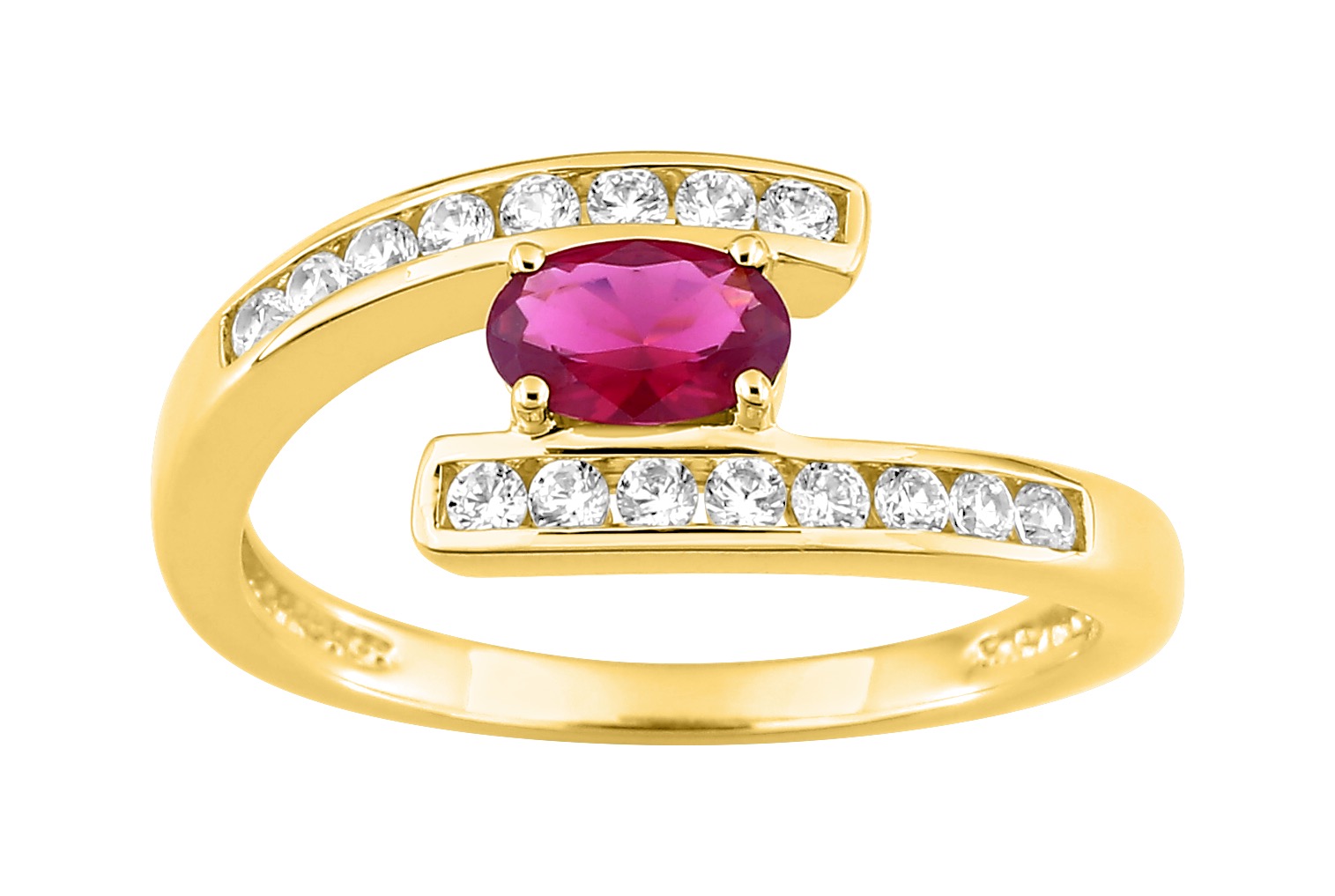 Bague Oxydes de Zirconium plaqué Or