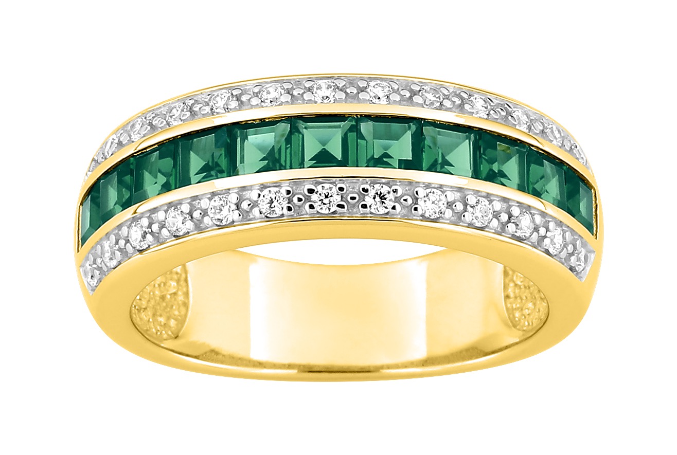 Bague Oxydes de Zirconium plaqué Or rhodium
