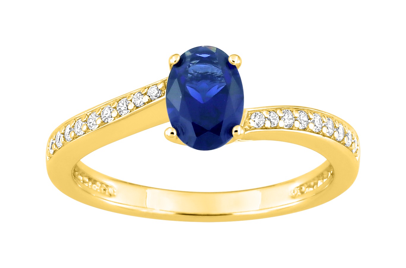 Bague Oxydes de Zirconium plaqué Or rhodium