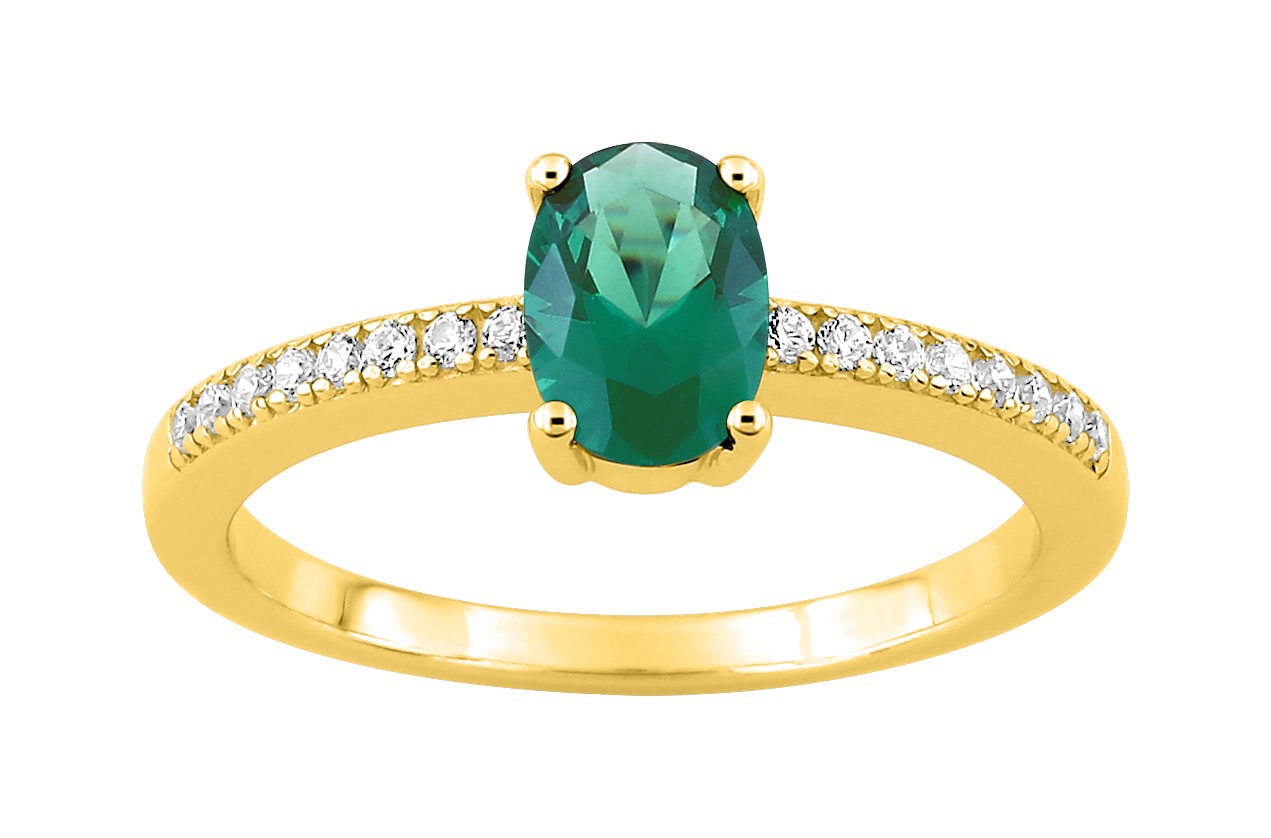 Bague Oxydes de Zirconium plaqué Or
