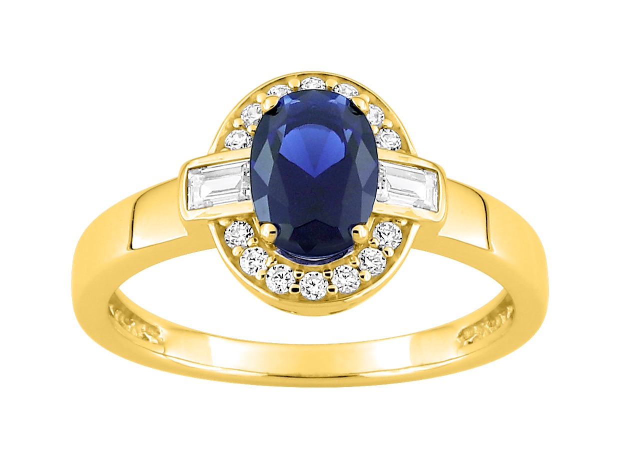Bague Oxydes de Zirconium plaqué Or