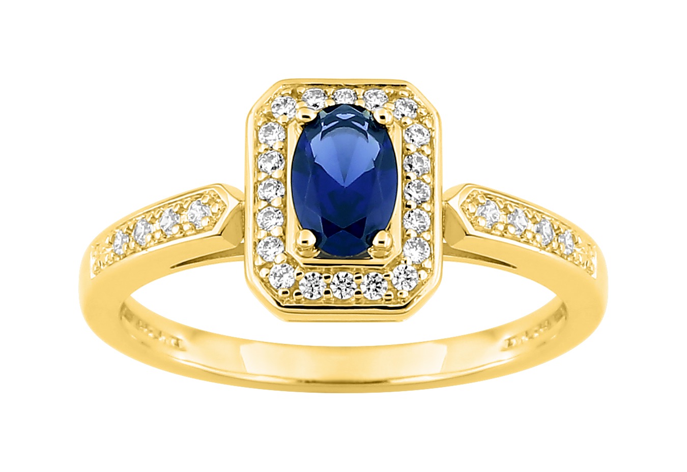 Bague Oxydes de Zirconium plaqué Or