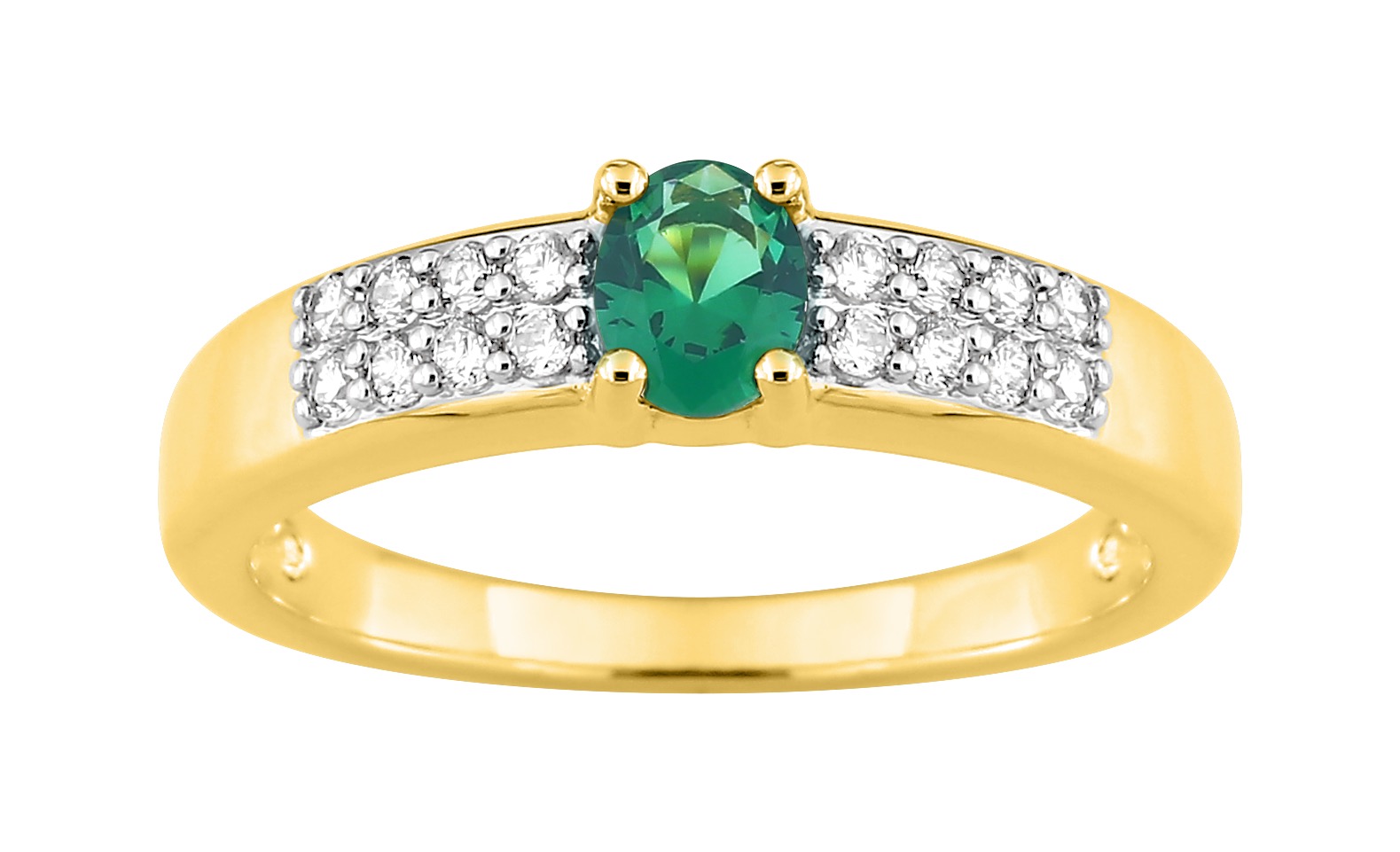 Bague Oxydes de Zirconium plaqué Or rhodium