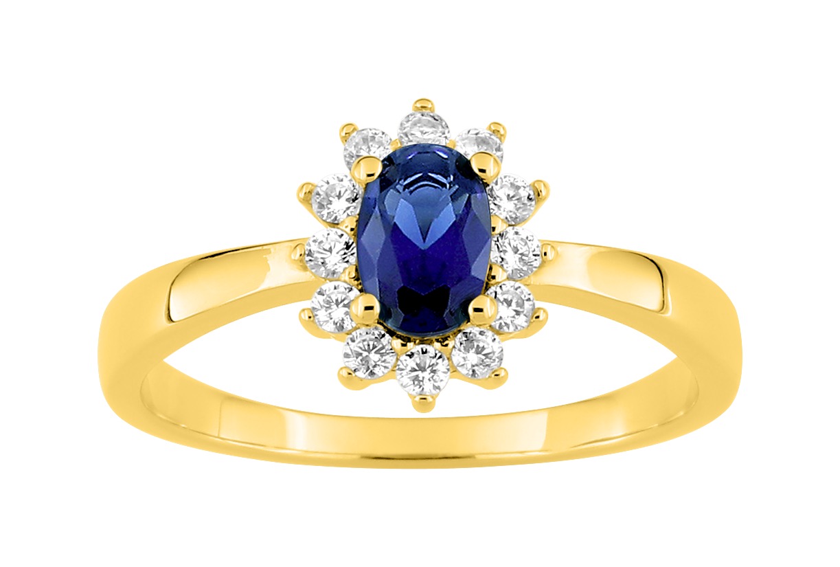 Bague Oxydes de Zirconium plaqué Or
