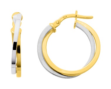 Boucle d\'oreilles Créoles plaqué or rhodium