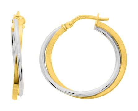 Boucle d\'oreilles Créoles plaqué or rhodium