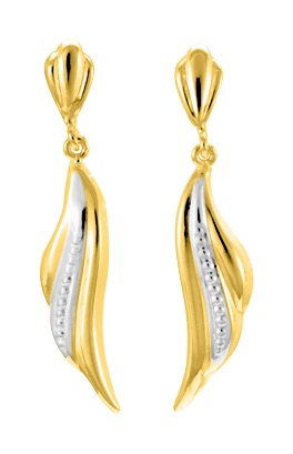 Boucle d\'oreilles pendante plaqué or rhodium