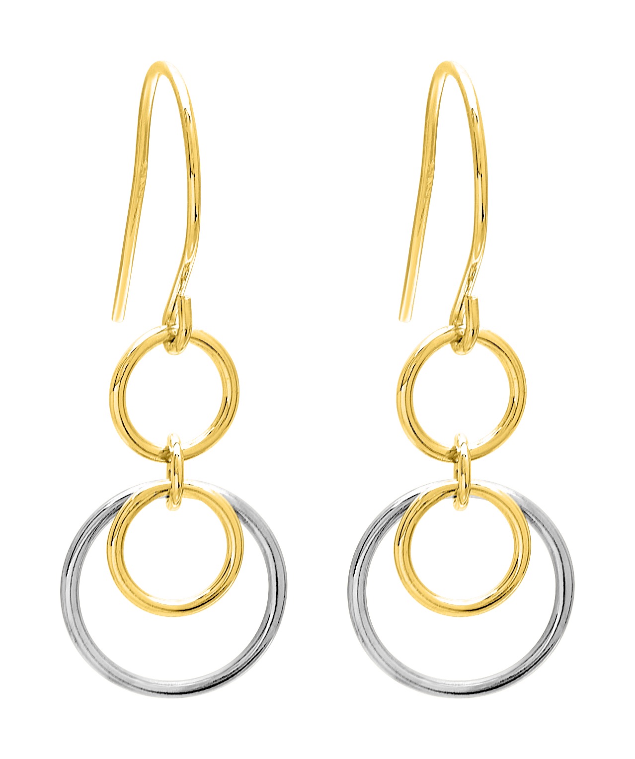 Boucle d\'oreilles pendante plaqué or rhodium