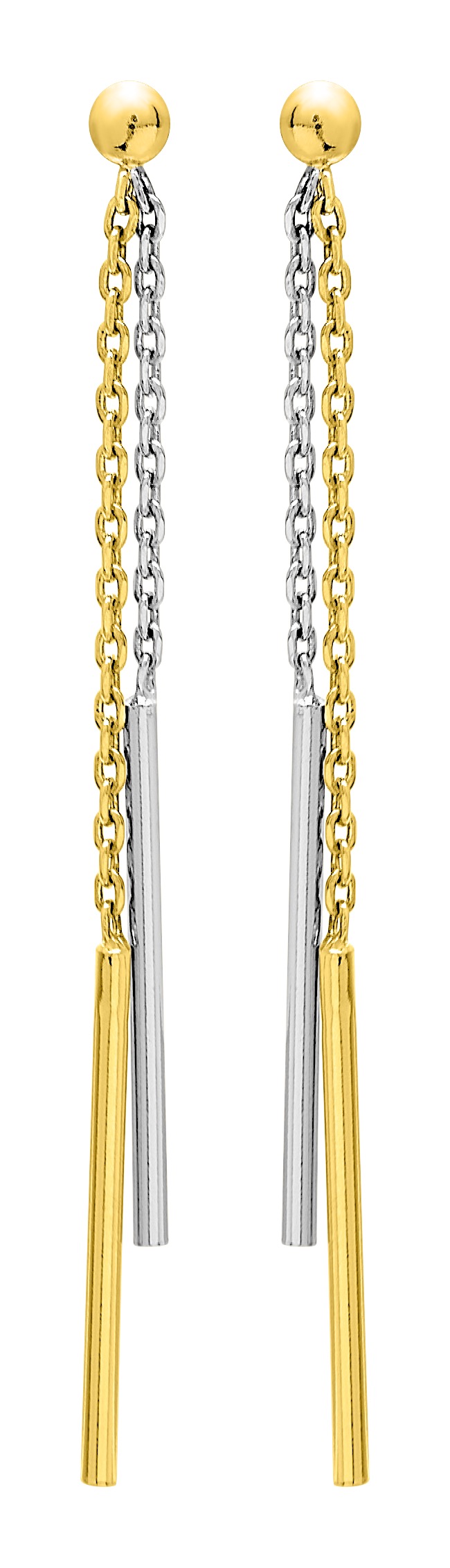 Boucle d\'oreilles pendante plaqué or rhodium