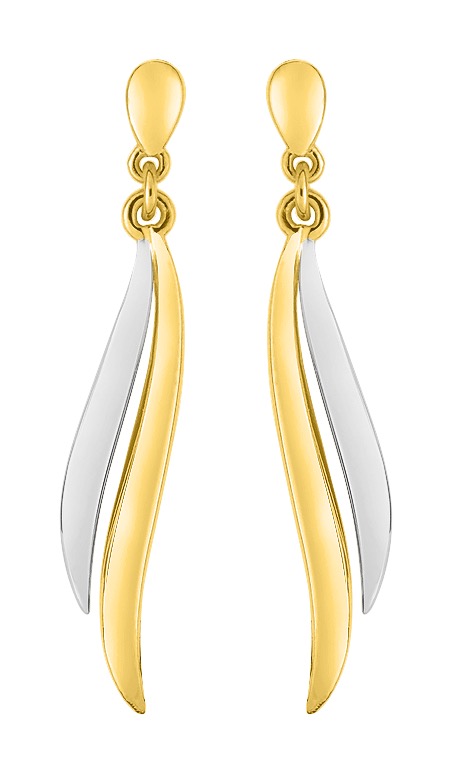 Boucle d\'oreilles pendante plaqué or rhodium