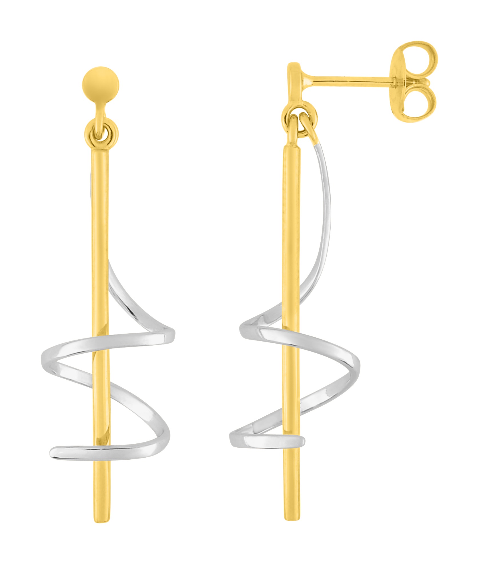 Boucle d\'oreilles pendante plaqué or rhodium