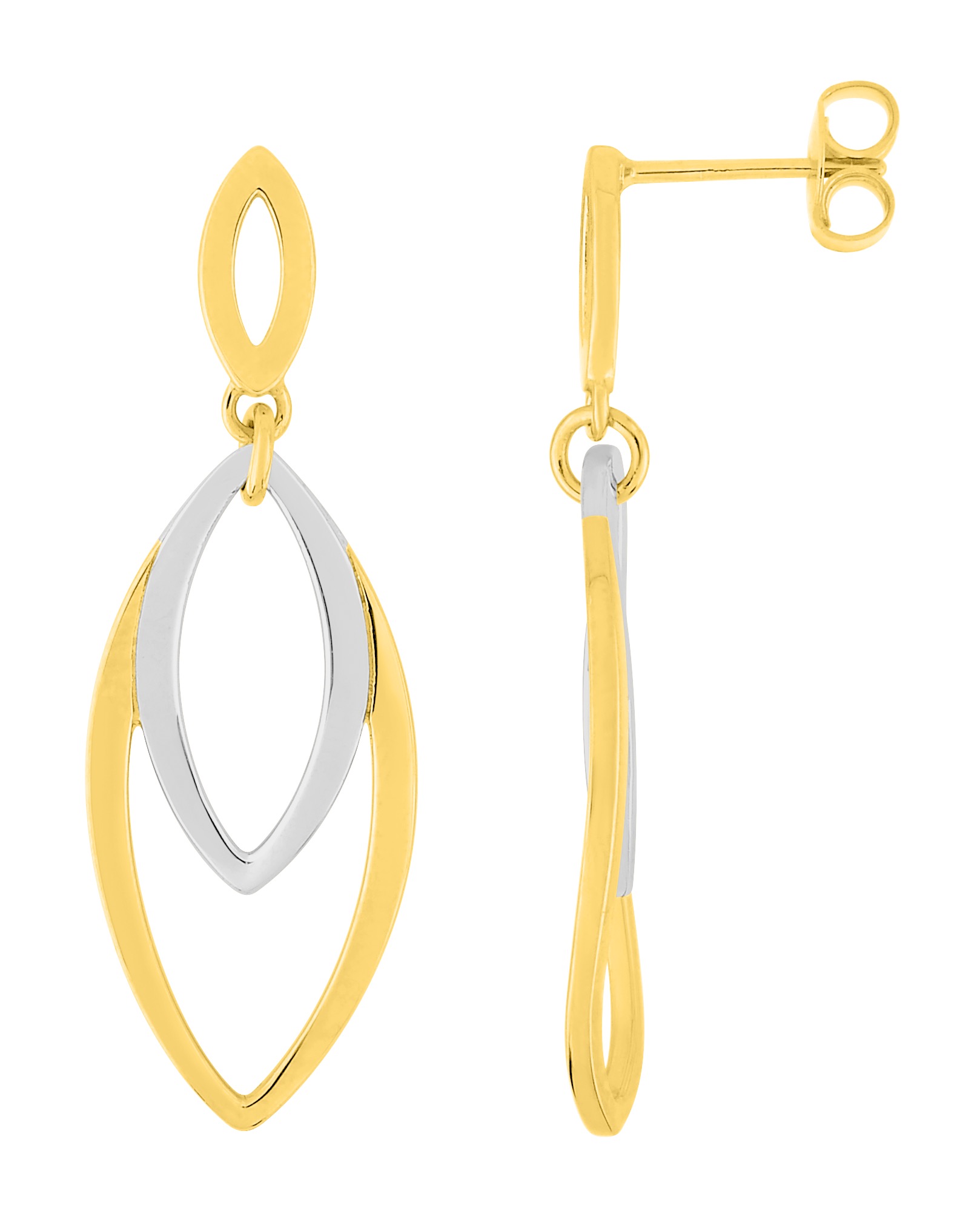 Boucle d\'oreilles pendante plaqué or rhodium