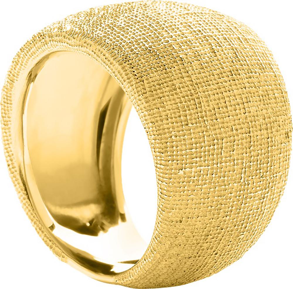 Bague dôme texturée tissée · Or jaune 18 carats