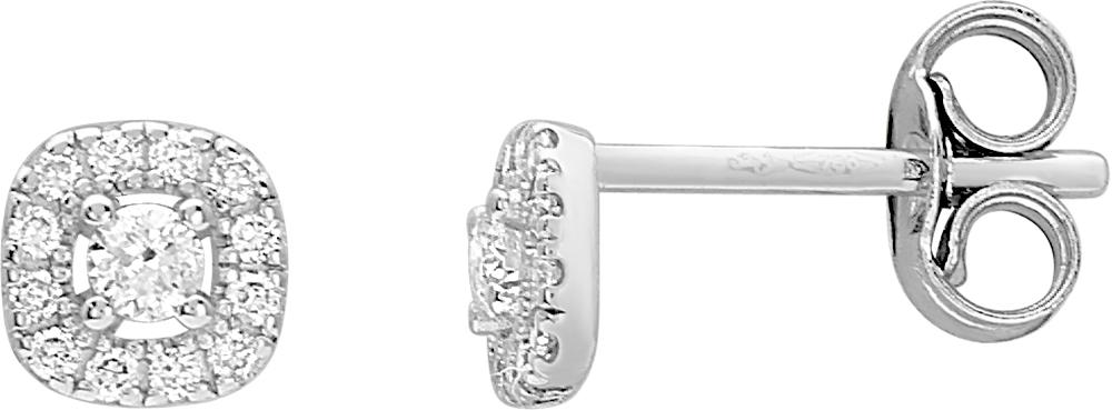 Puces diamant 0,12 ct GH-P1 · Or gris 18 carats