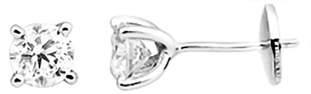 Puces diamant 0,90 ct GH-SI · Or gris 18 carats