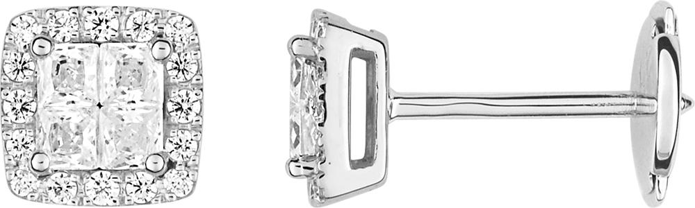 Puces diamant 0,58 ct GH-SI · Or gris 18 carats