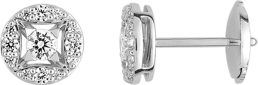Puces diamant 0,27 ct GH-SI · Or gris 18 carats