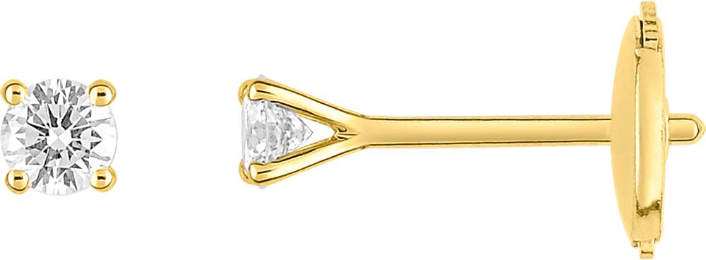 Puces diamant 0,20 ct H-SI · Or jaune 18 carats