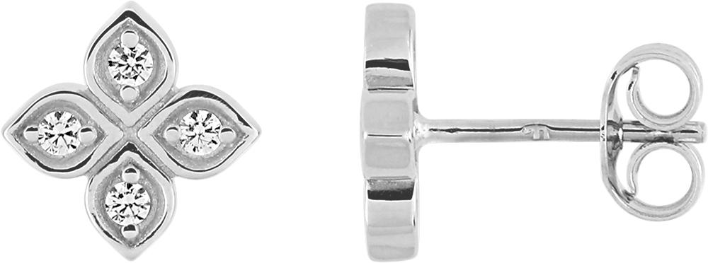Puces diamant 0,10 ct GH-P1 · Or gris 18 carats