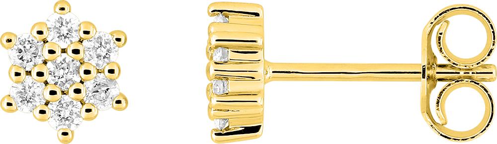 Puces diamant 0,18 ct GH-P1 · Or jaune 18 carats